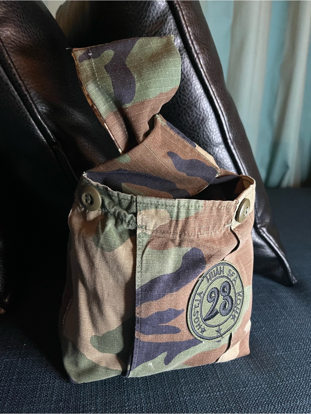 Camouflage Mini Sling Bag in Green Brown - Unbranded